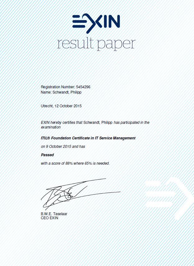 ITIL Foundation Certificate in IT Service